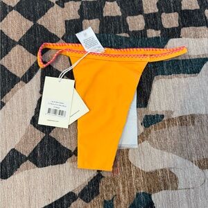 Size S Orange Bikini Bottoms with Pink Trim